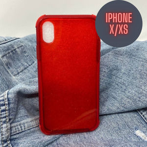 iPhone X/XS Case Clear Red Glitter Print Cover NEW